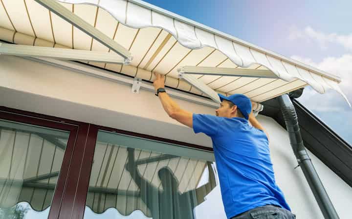 Expert awning installation in Virginia Beach, VA property.